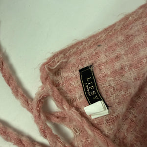 Pink knitted winter scarf