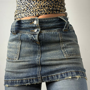 Blue denim low rise brand new mini skirt (S)
