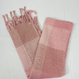 Pink knitted winter scarf