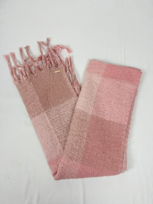 Pink knitted winter scarf