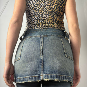 Blue denim low rise brand new mini skirt (S)
