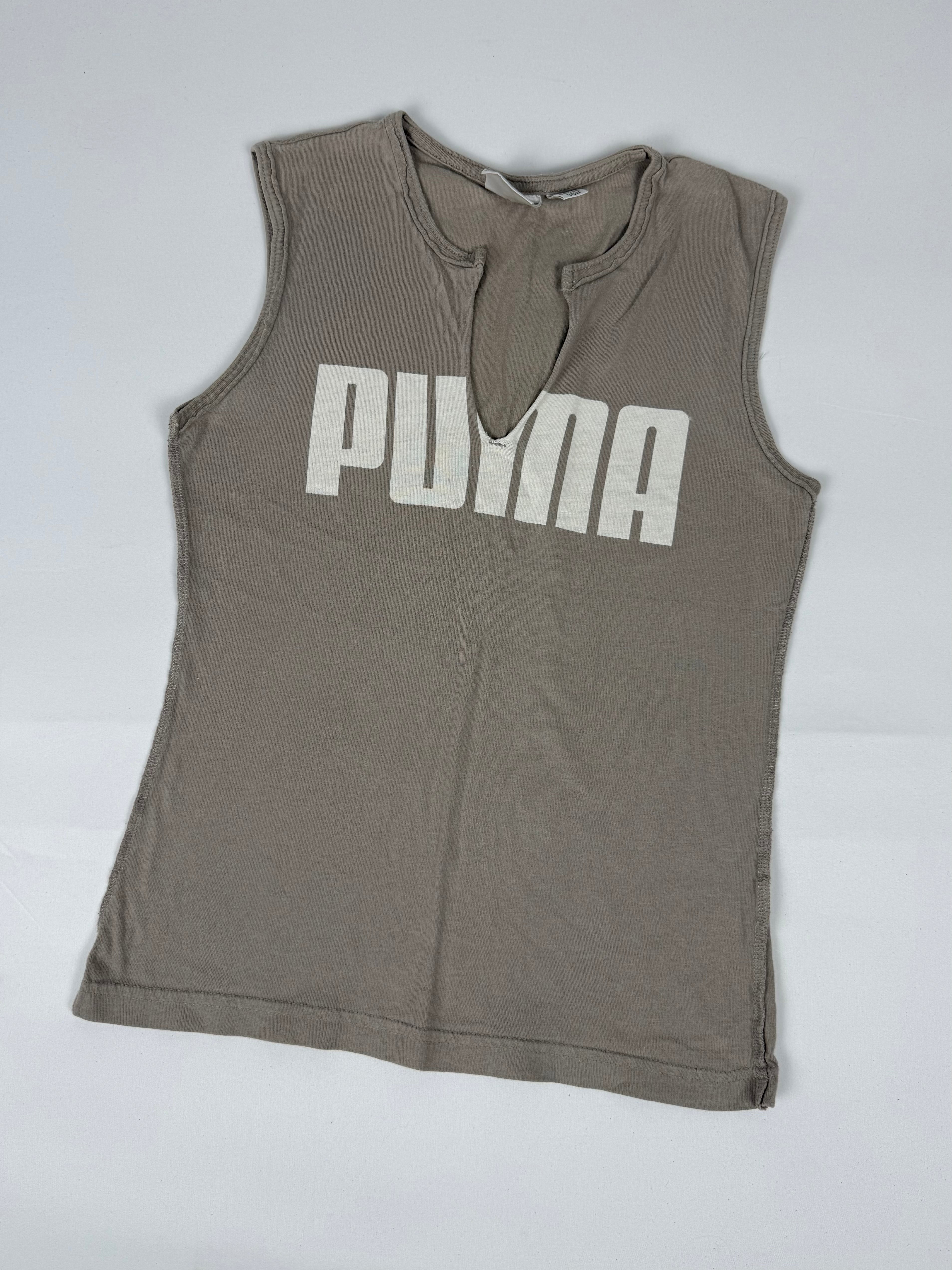 Khaki logo cotton tank top (M)