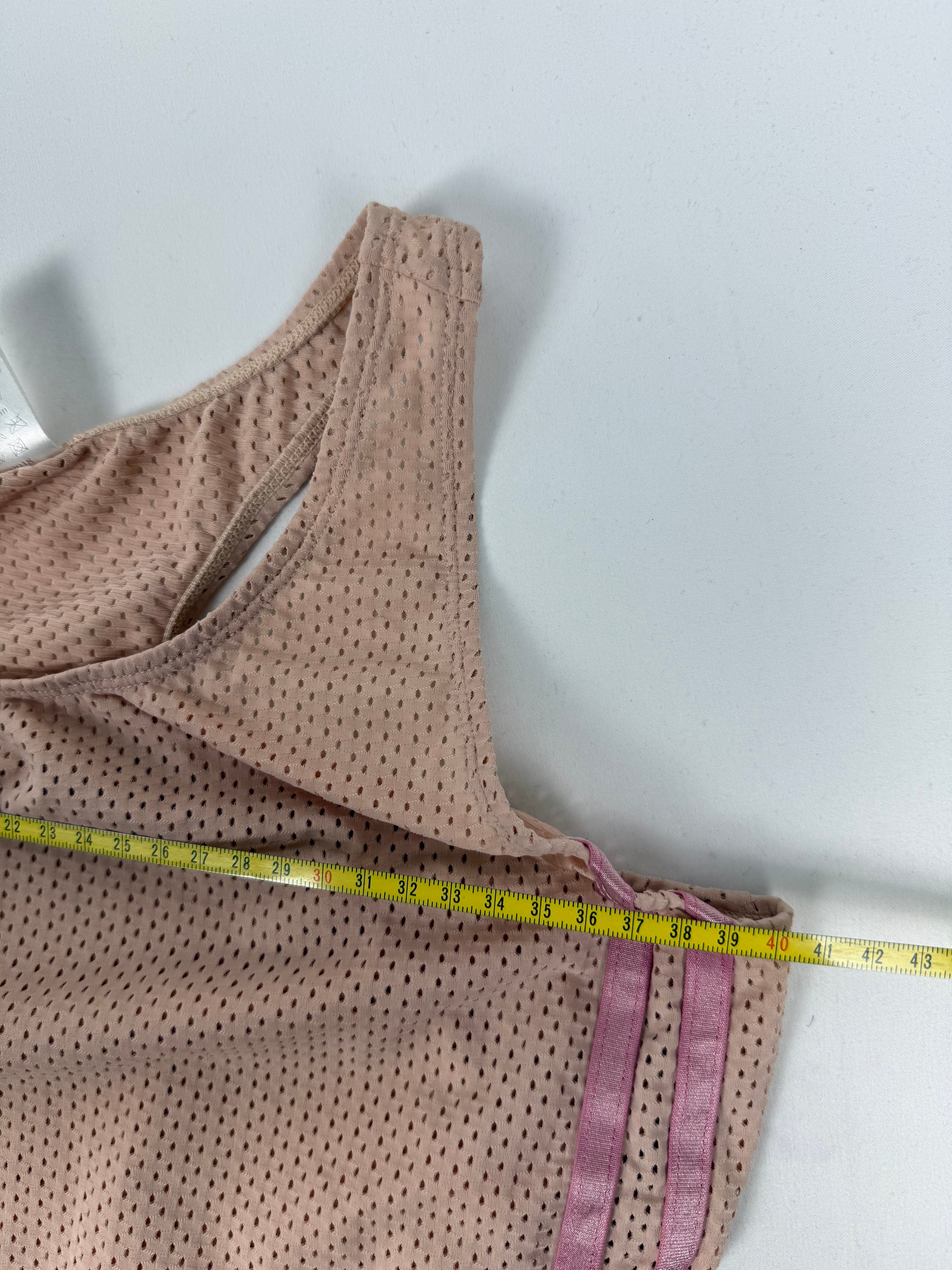 Pink activewear top + shorty set (M)