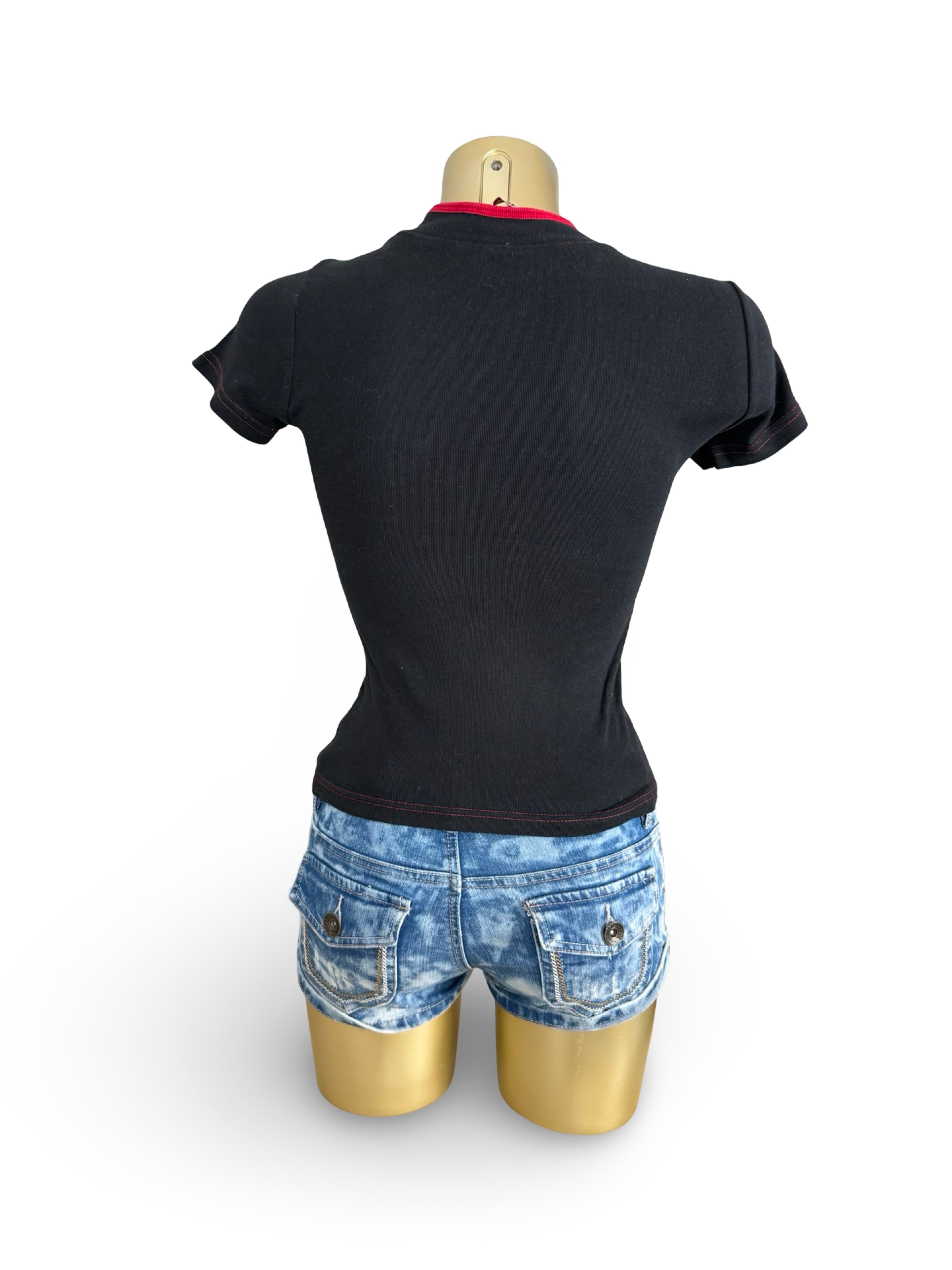 Black tight fit cotton tee (XS)