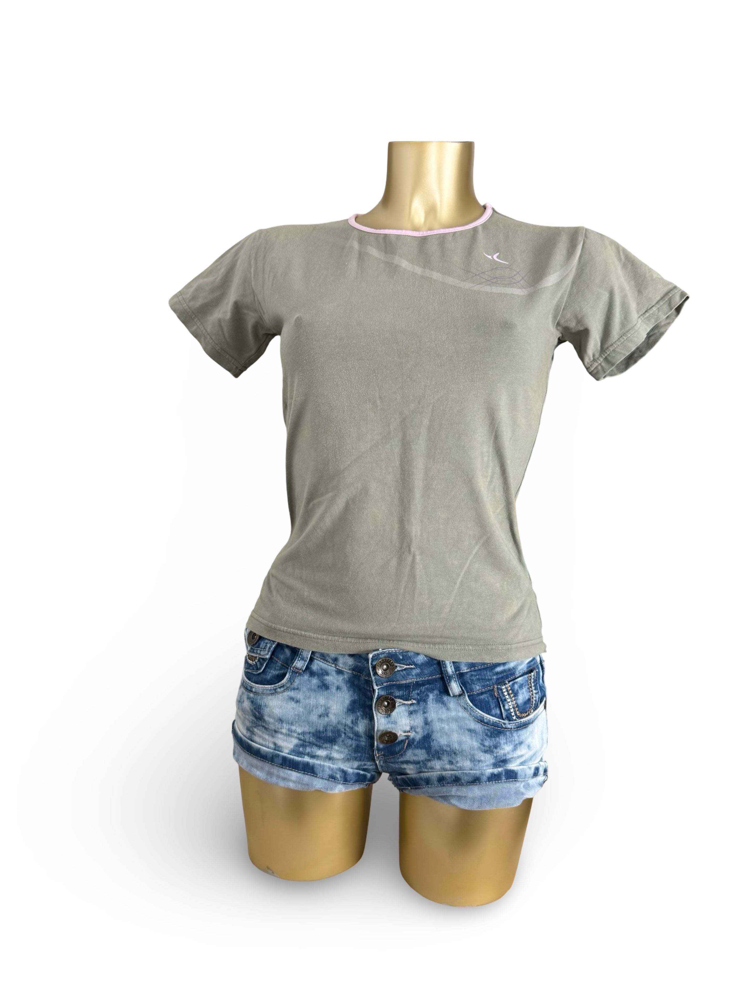 Khaki activewear cotton tee (L)