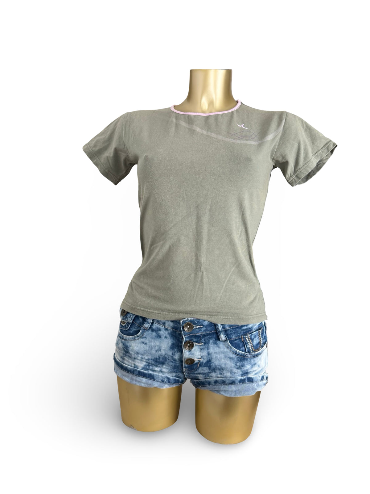 Khaki activewear cotton tee (L)