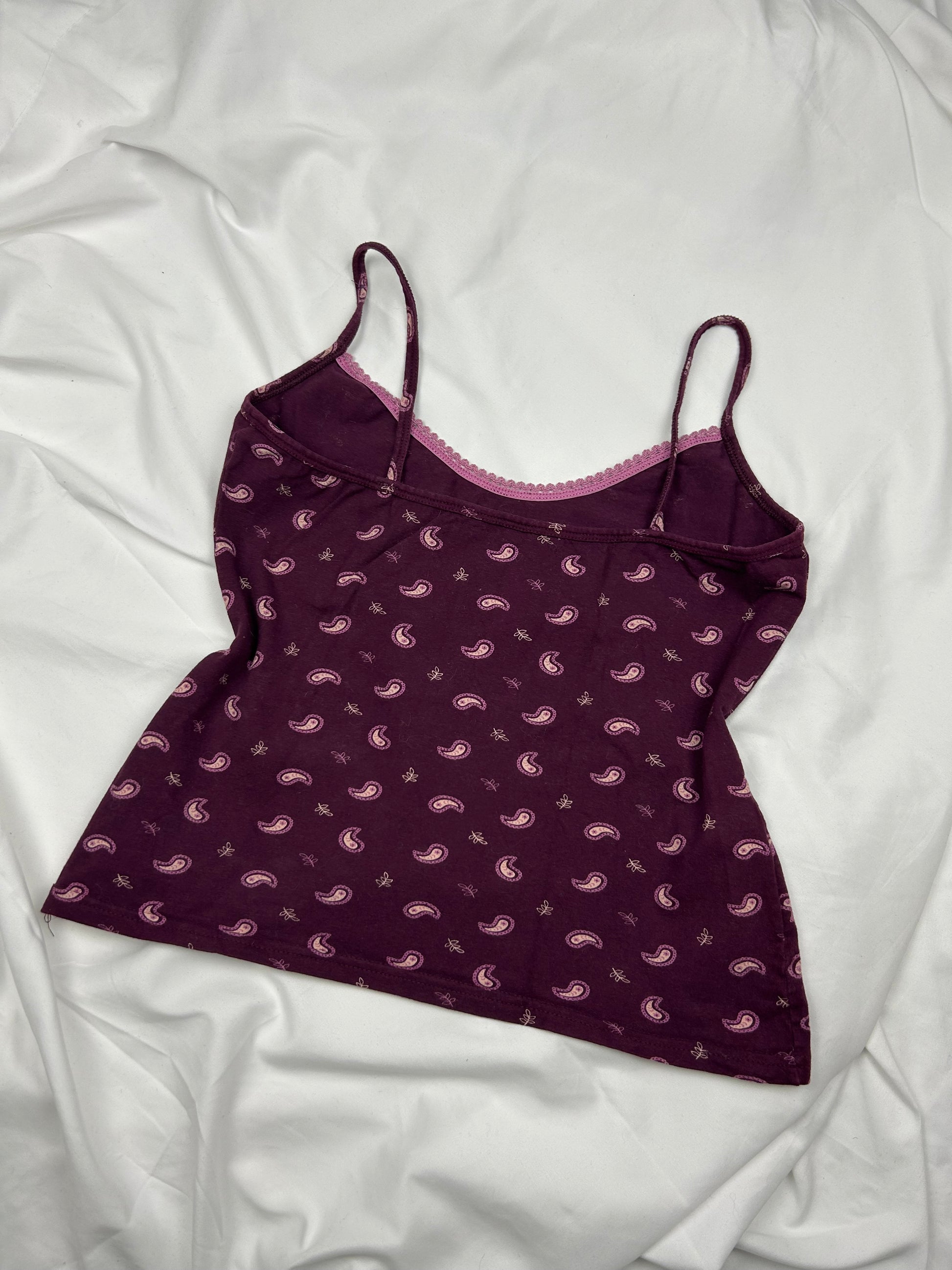 Stretchy tight fit purple cami top (L)