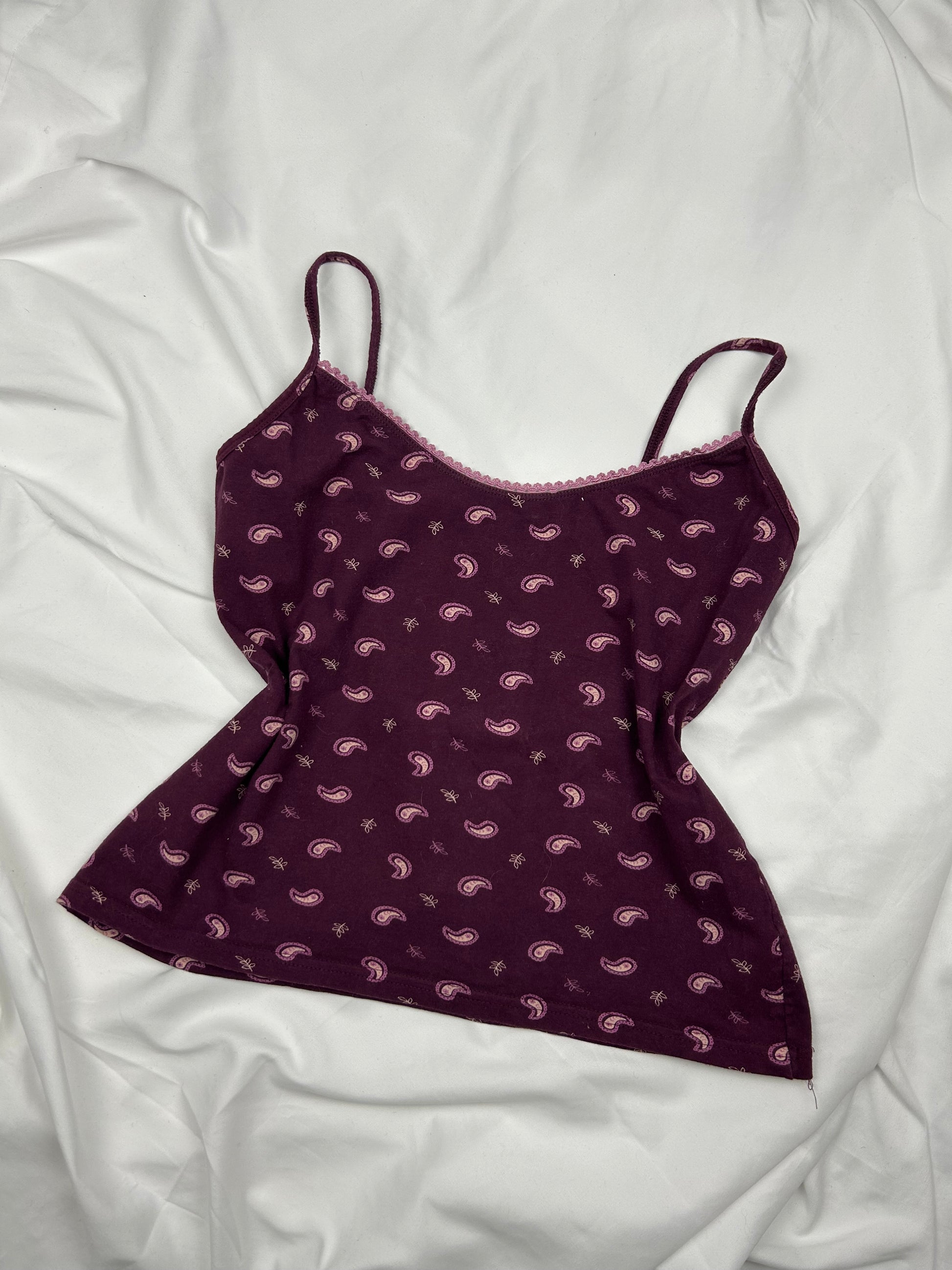 Stretchy tight fit purple cami top (L)