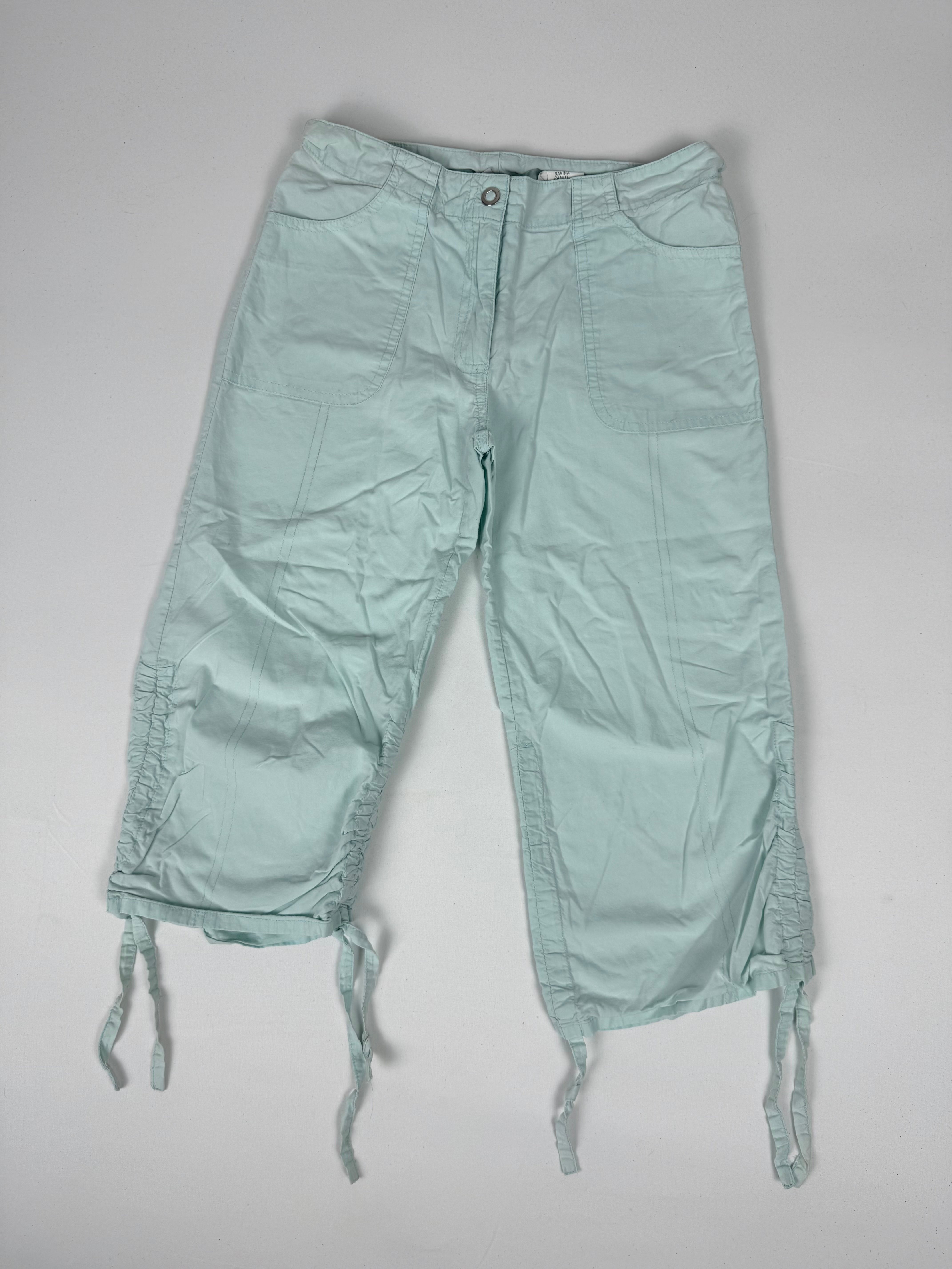 Baby blue ruched capri pants (XXS)