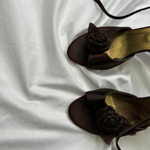 Brown sandals heels (37)