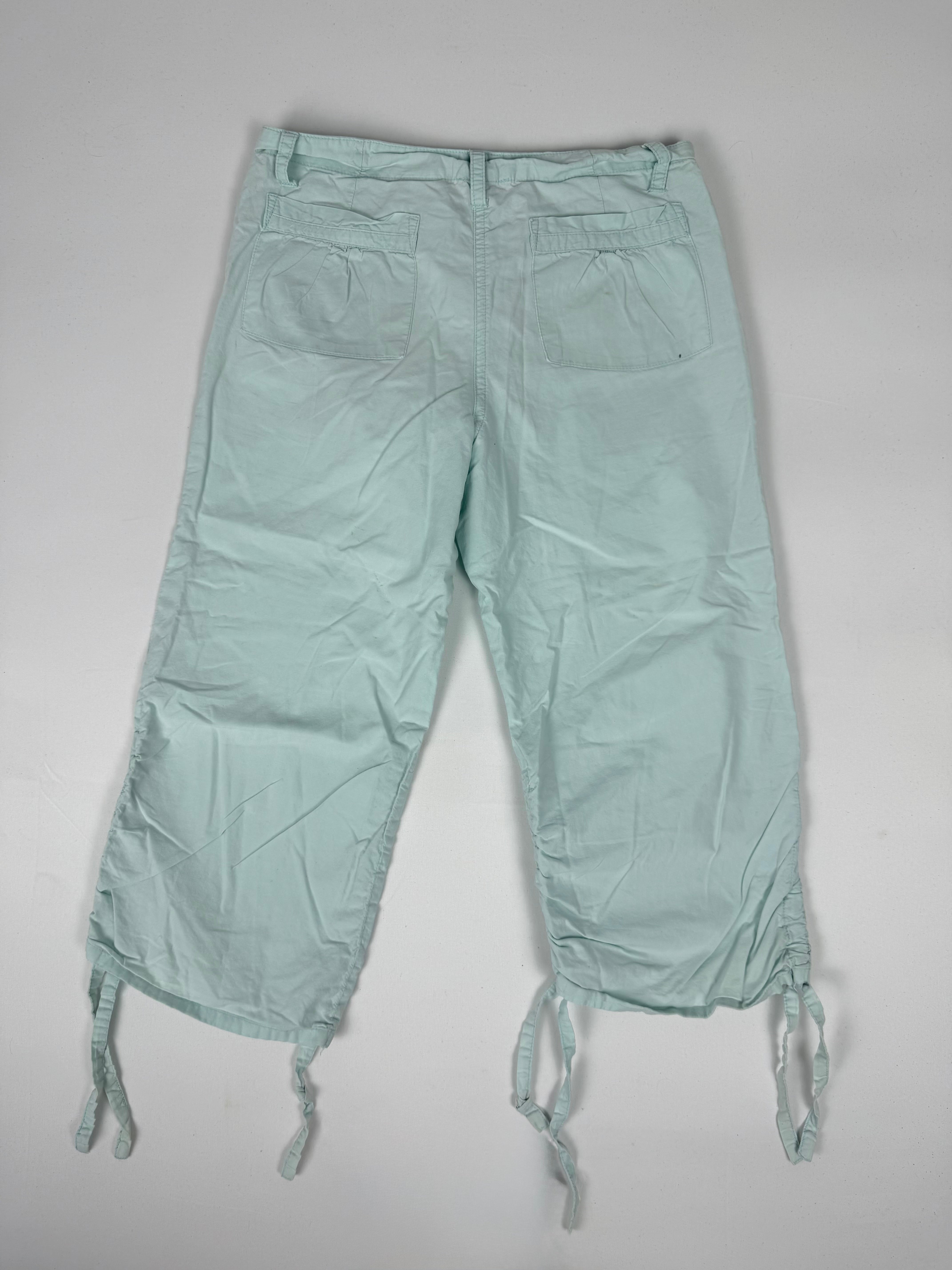 Baby blue ruched capri pants (XXS)