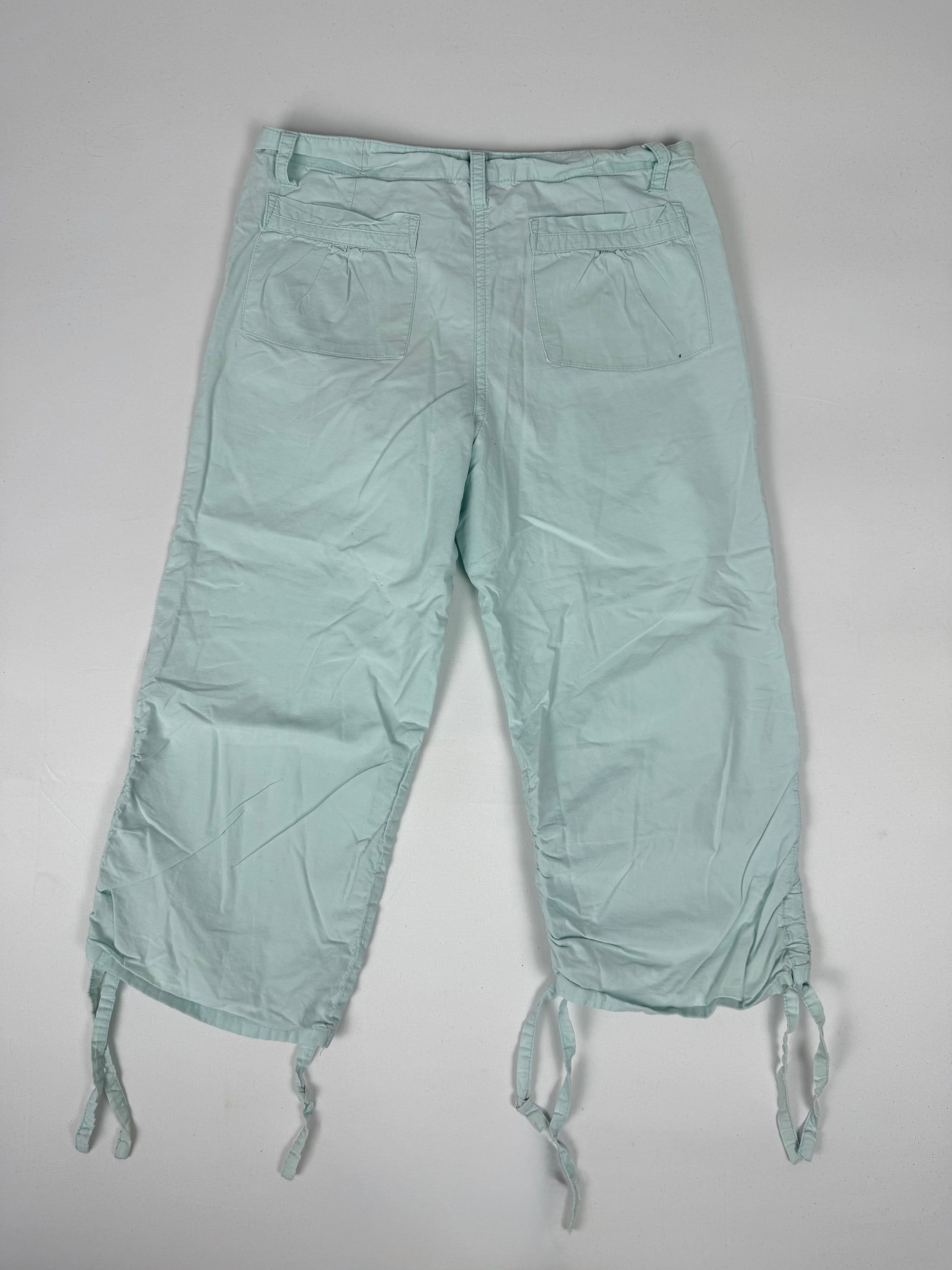 Baby blue ruched capri pants (XXS)
