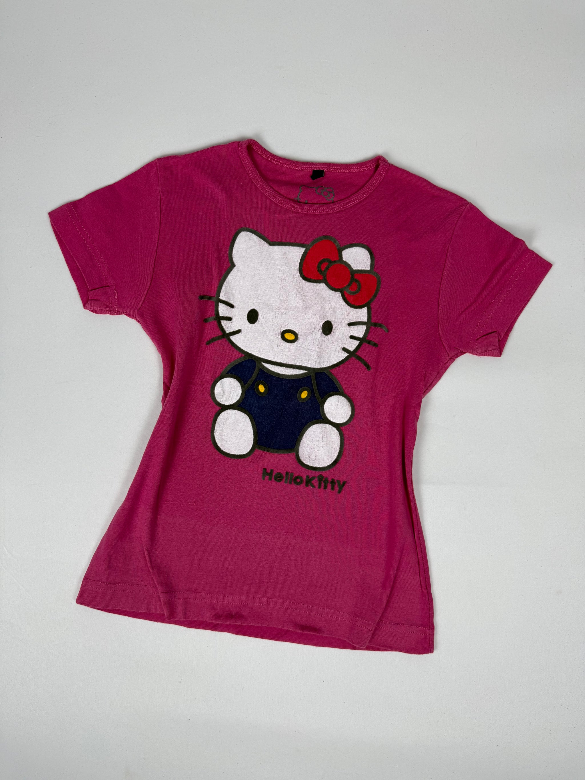Pink cotton kitten logo tee (S)