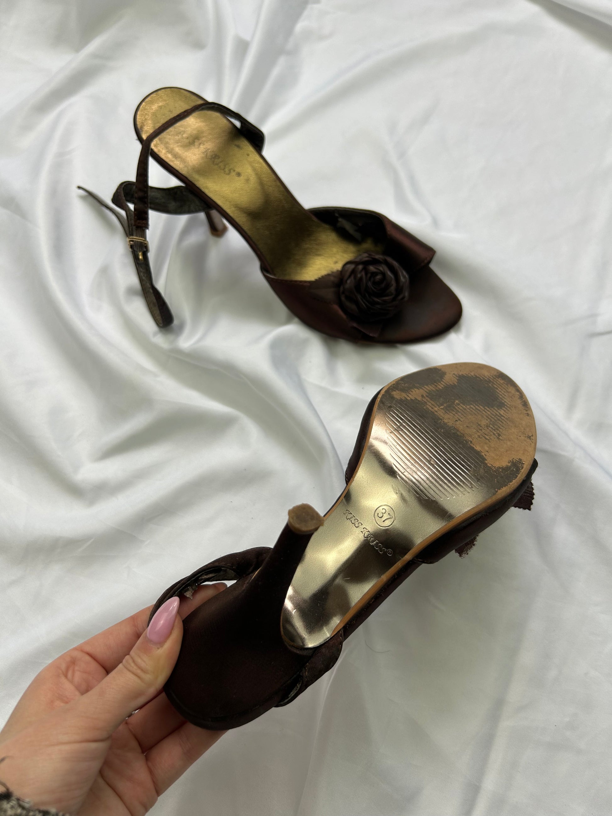 Brown sandals heels (37)