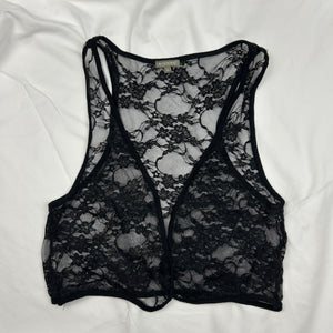 Black lace see trough bolero top (S/M)