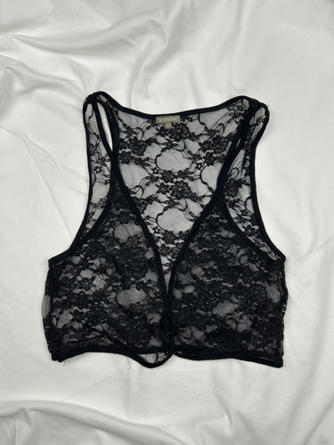 Black lace see trough bolero top (S/M)