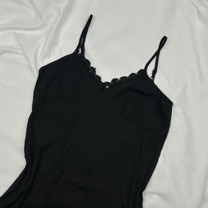 Black 100% coton asymmetric maxi dress (S)
