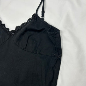 Black 100% coton asymmetric maxi dress (S)