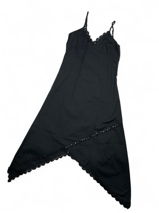 Black 100% coton asymmetric maxi dress (S)