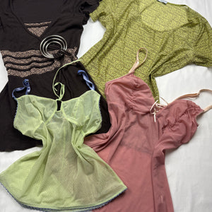Green mesh tight fit logo tee (M/L)
