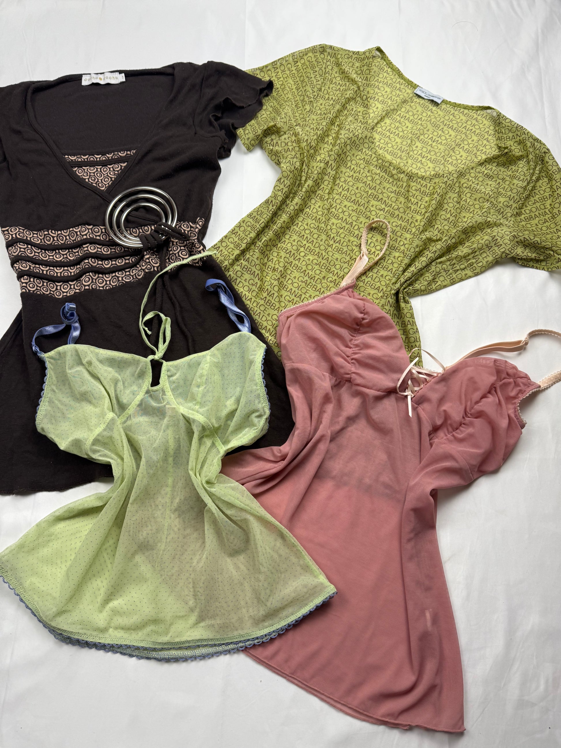 Green mesh tight fit logo tee (M/L)