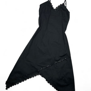Black 100% coton asymmetric maxi dress (S)
