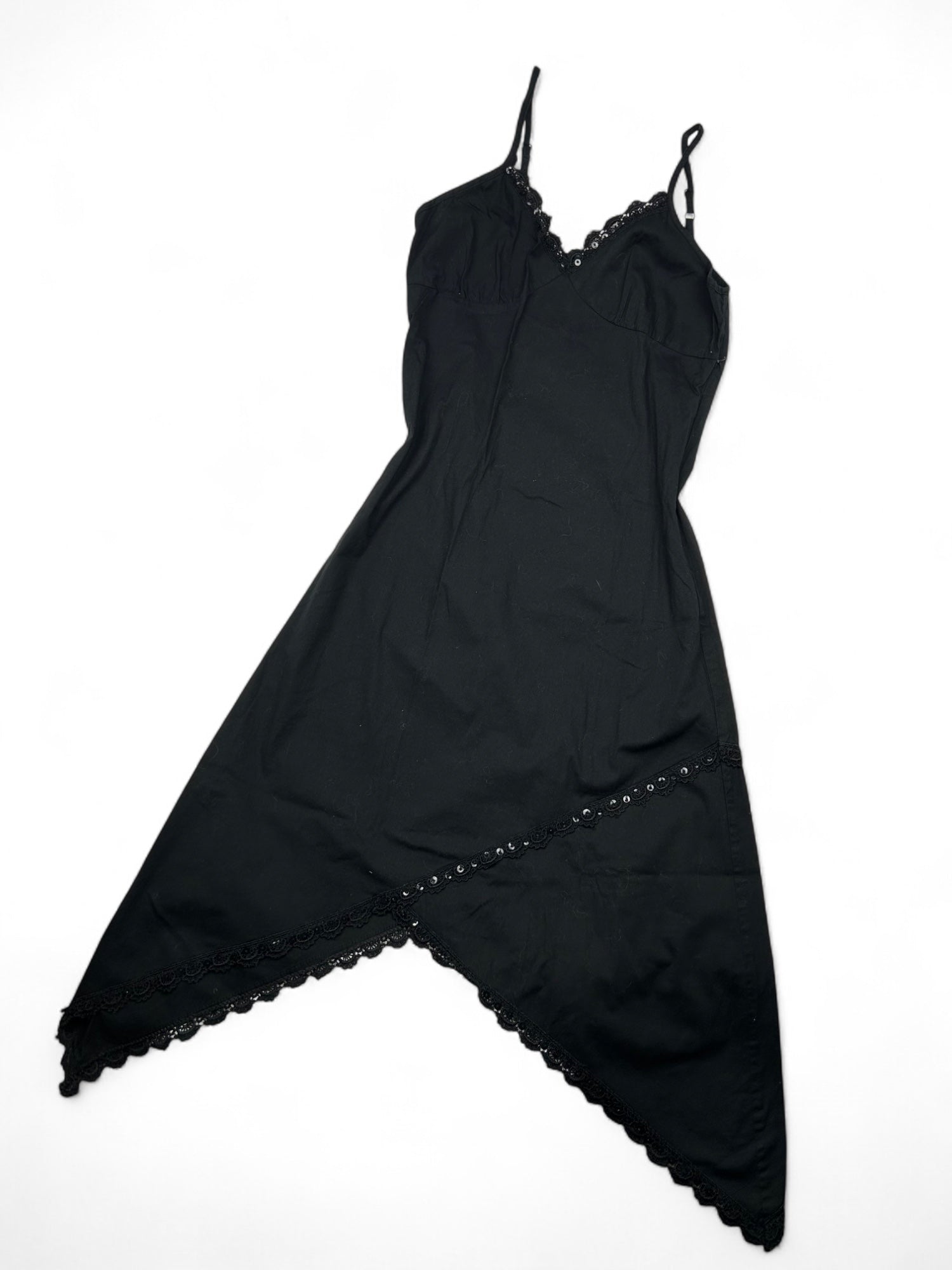 Black 100% coton asymmetric maxi dress (S)