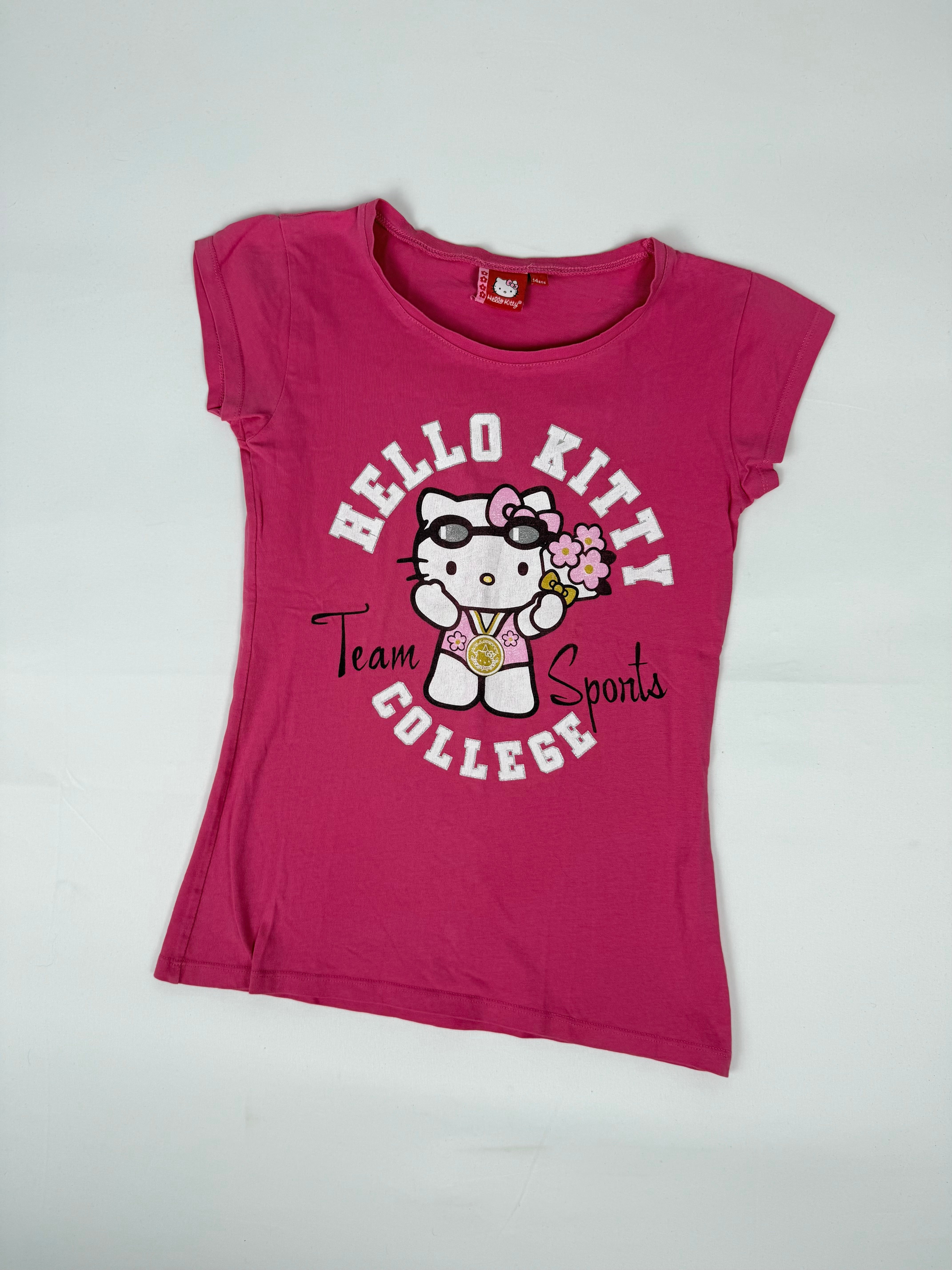 Pink graphic cotton tee (S)
