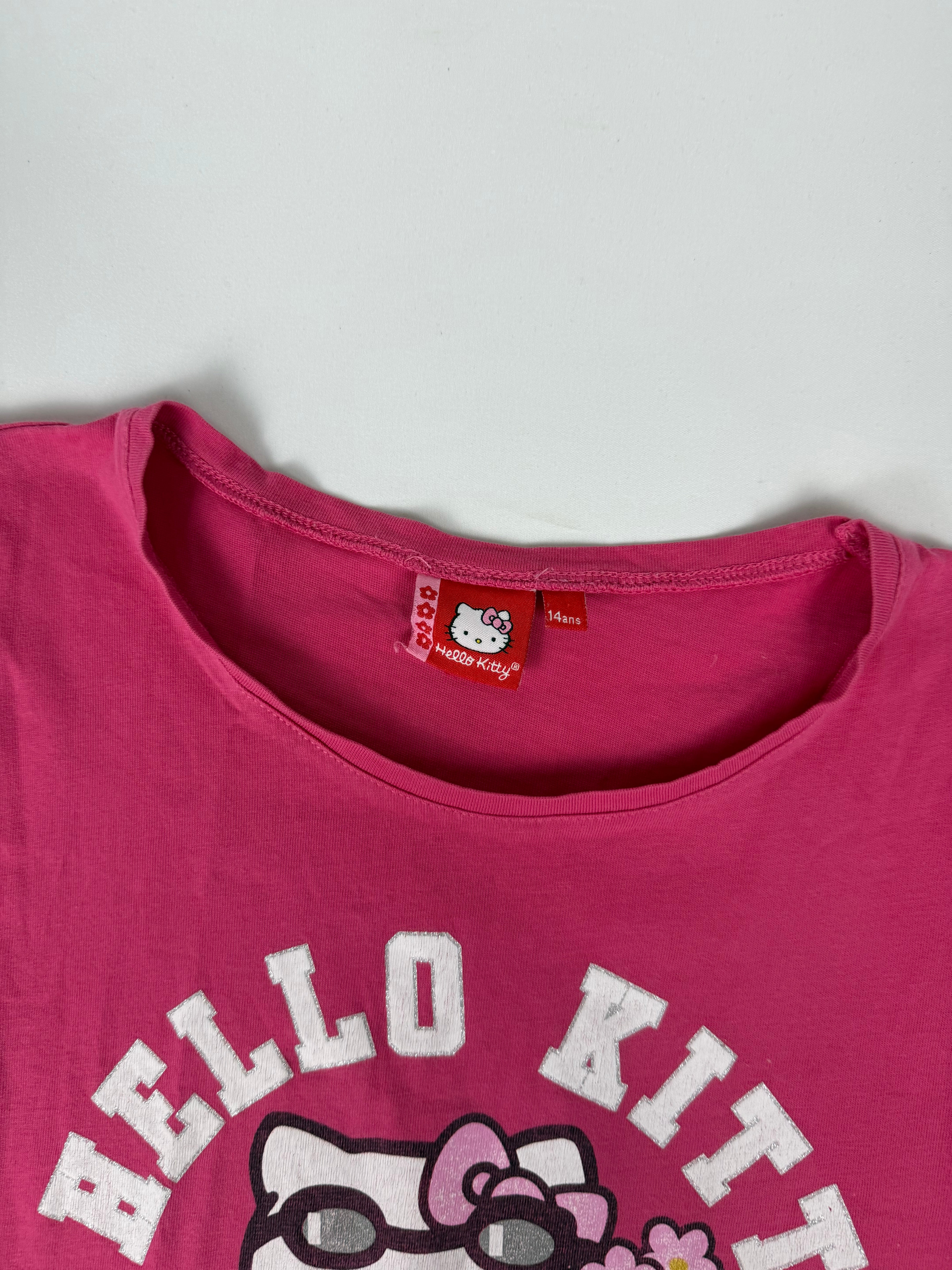 Pink graphic cotton tee (S)