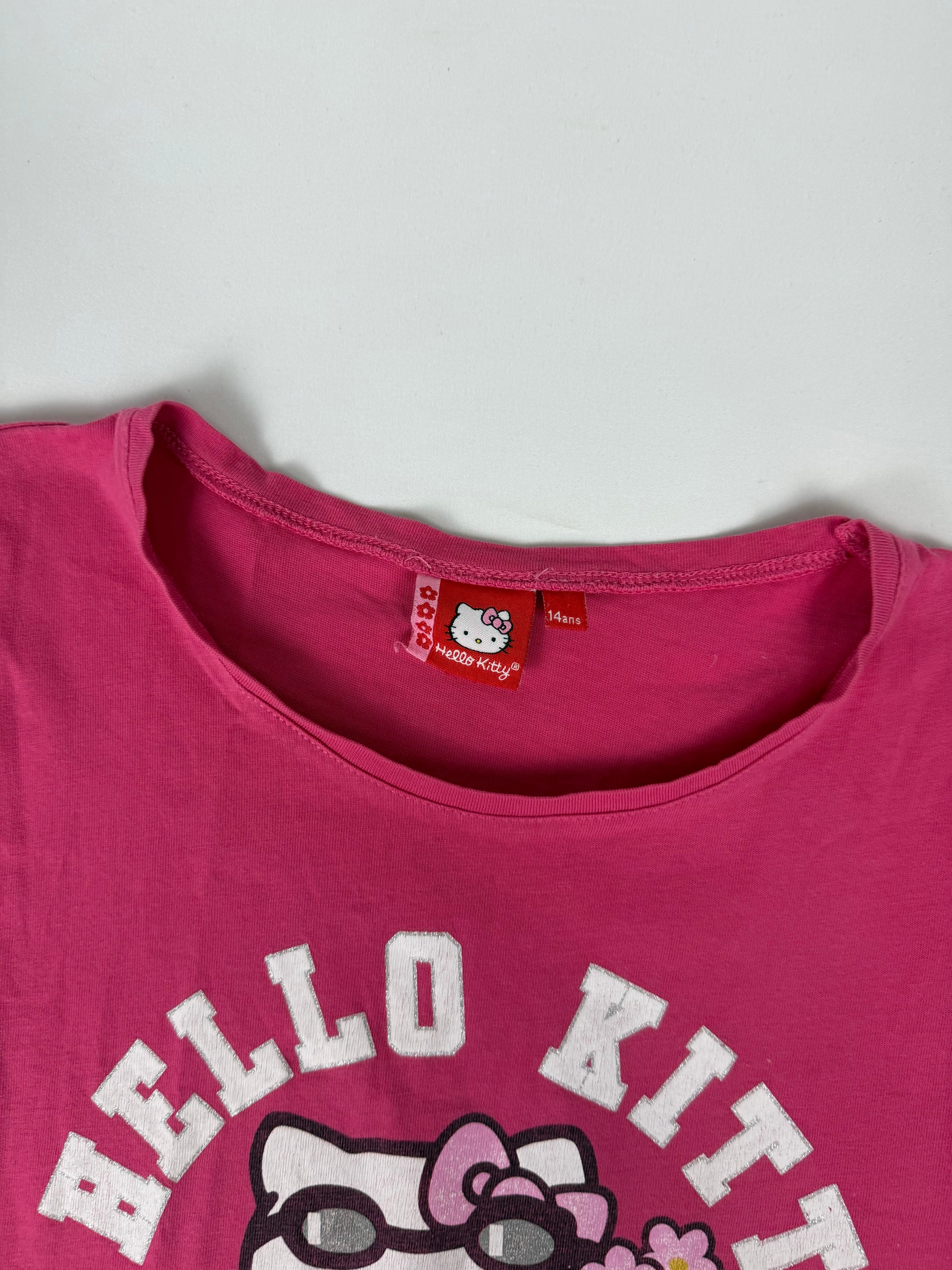 Pink graphic cotton tee (S)
