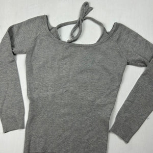 Grey halter neck stretchy  jumper (S/M)