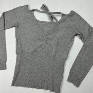 Grey halter neck stretchy  jumper (S/M)