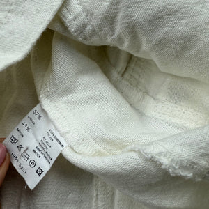 White zip up tight fit linen office jacket (S)