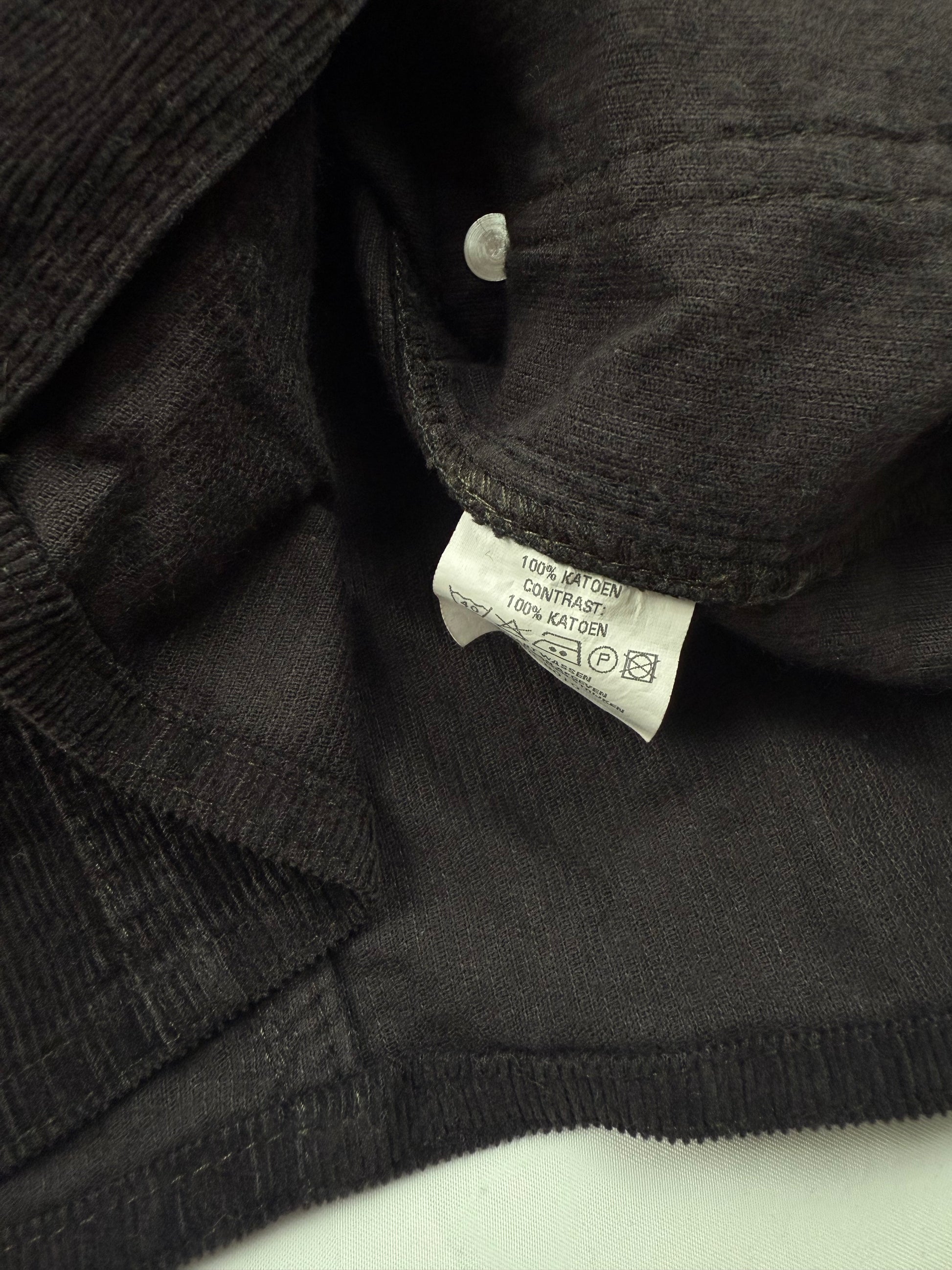 Brown velvet denim ribbed cotton office jacket (S/M)