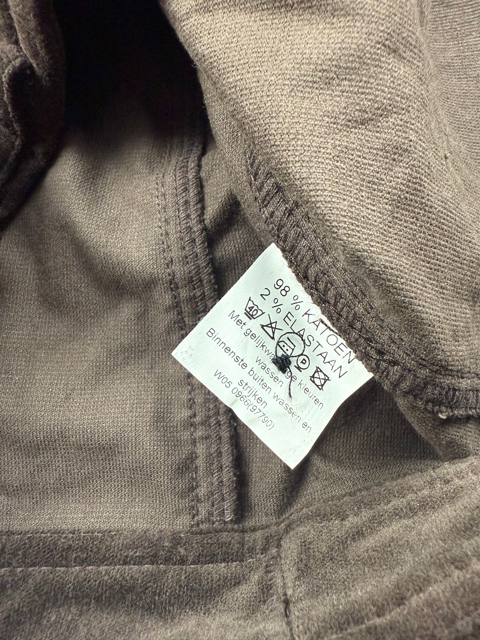 Brown velvet denim ribbed cotton biker jacket (S/M)