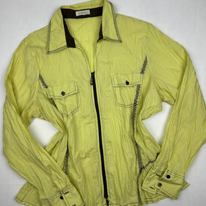 Yellow cotton zip up jacket (XL)