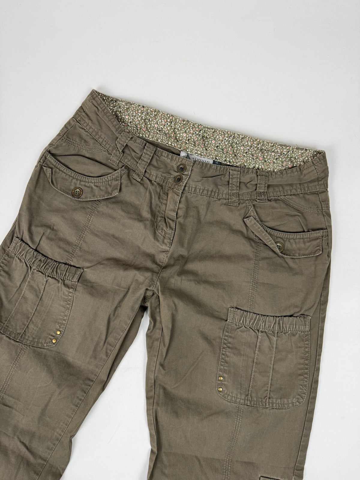 Pantalon droit taille basse en jean noir (XS)