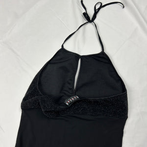 Black shinning halter mini dress (S)