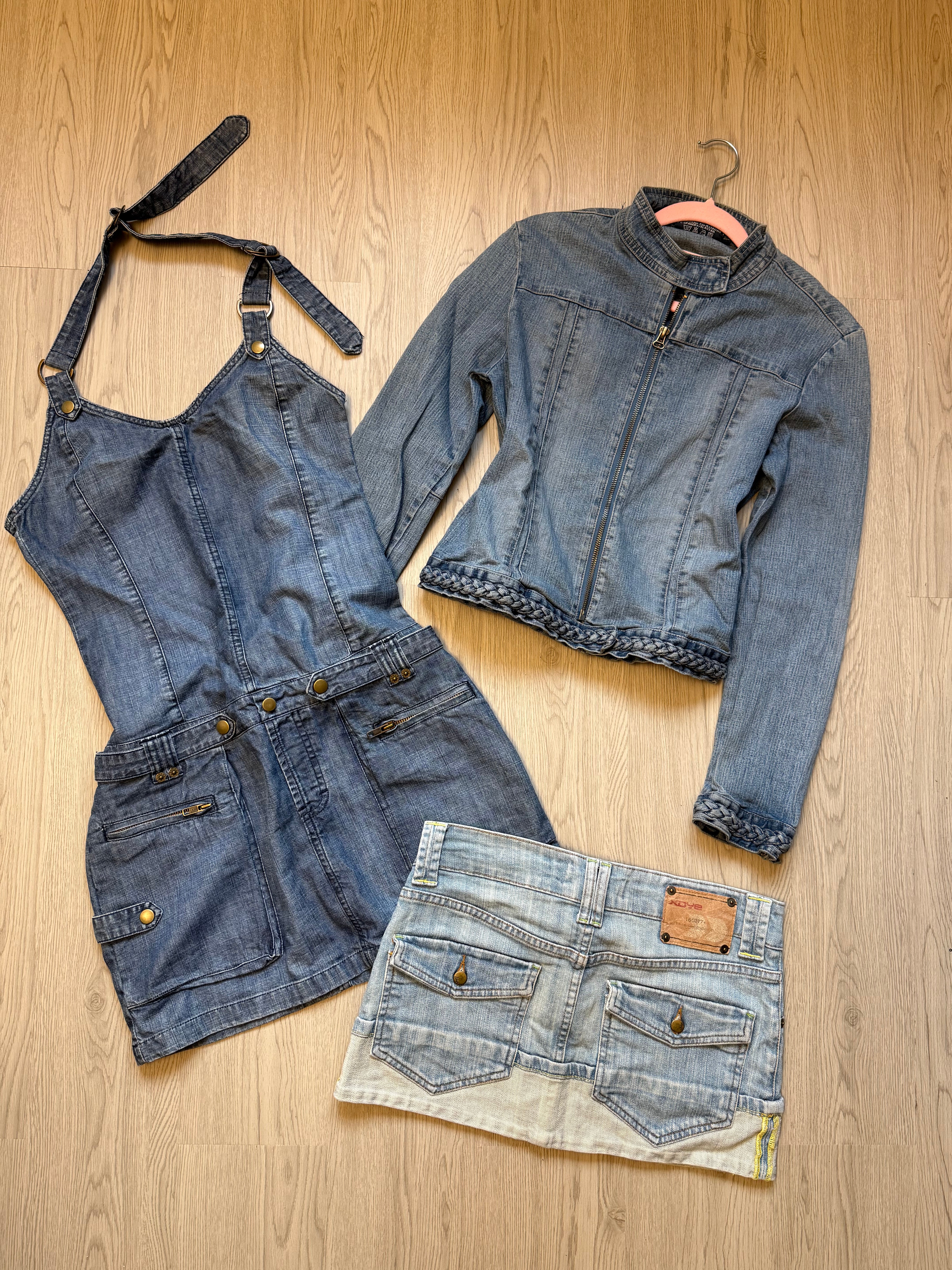 Blue denim mini dress (XS/S)