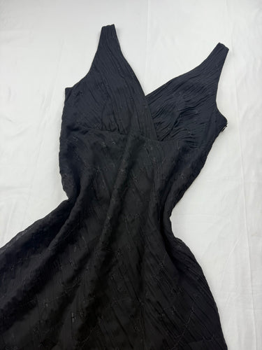 Black mesh lined night out mini dress (M)