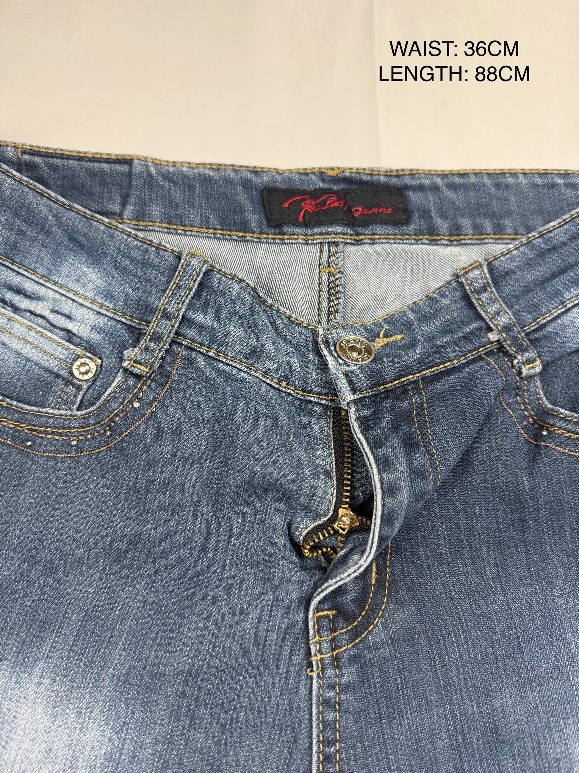 Blue low waist denim pants (S/M)