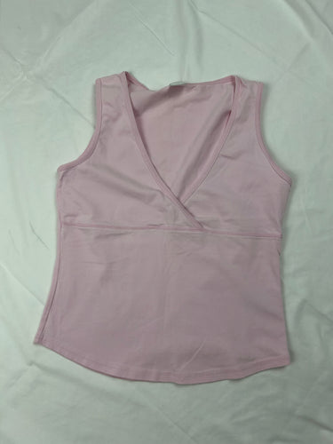Baby pink lycra tight fit tank top (S)