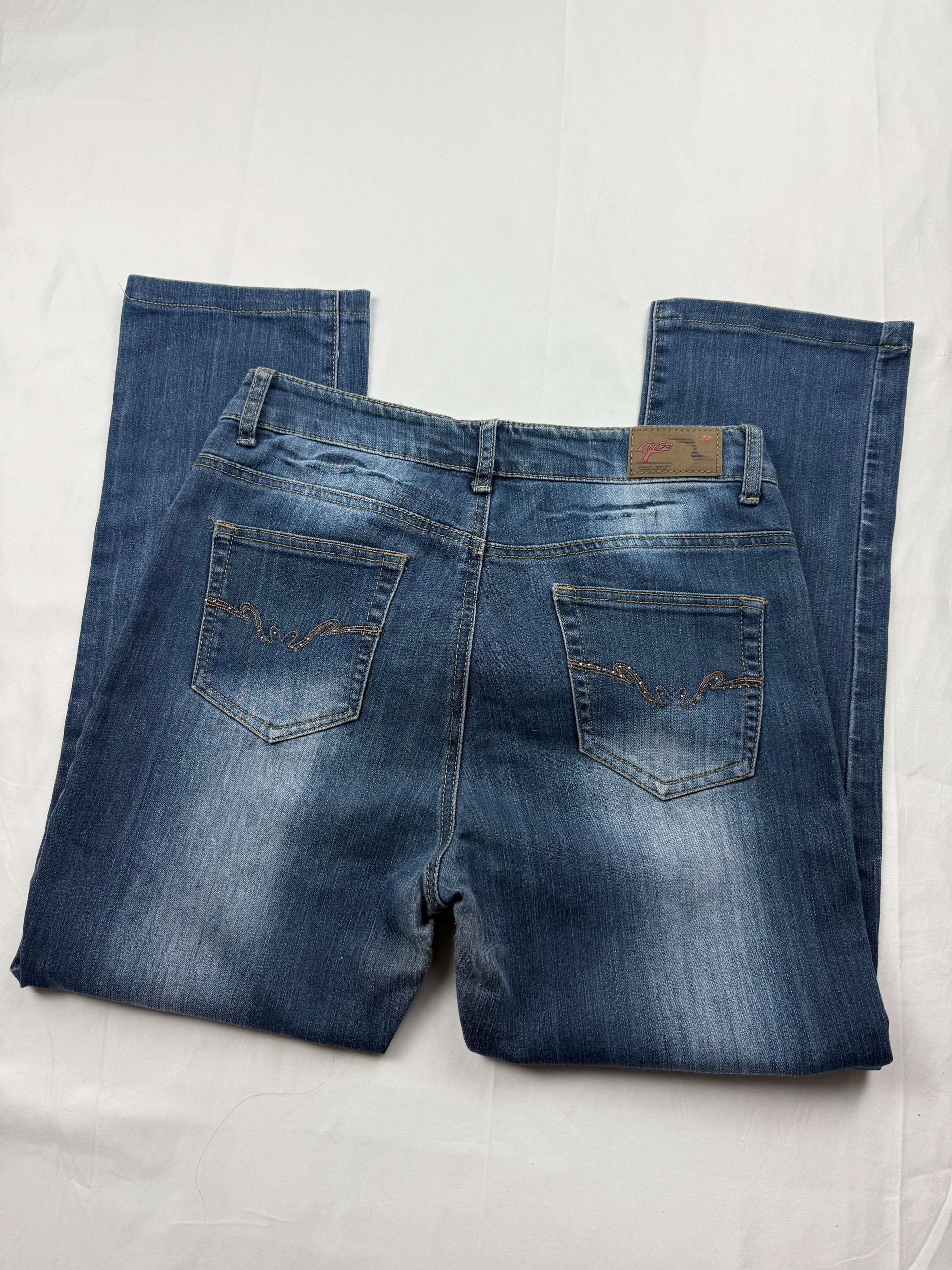 Blue low waist denim pants (S/M)