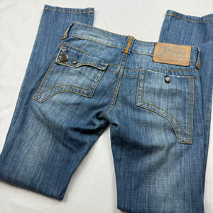 Blue denim low waist straight legs pants (XS/S)