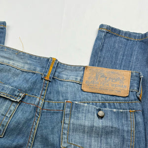 Blue denim low waist straight legs pants (XS/S)