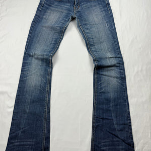 Blue denim low waist flare pants (XS)