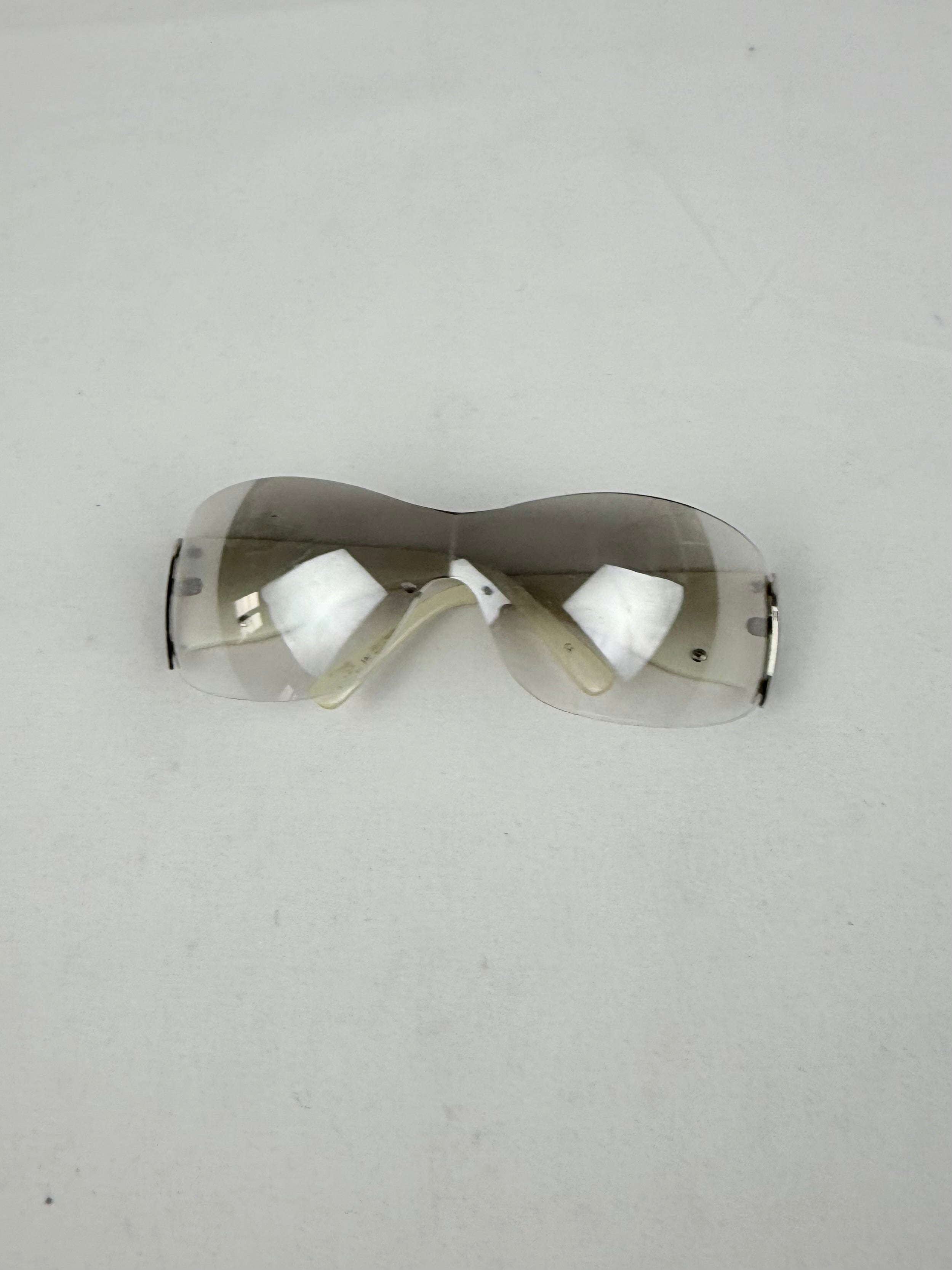 White silver logo sunglasses