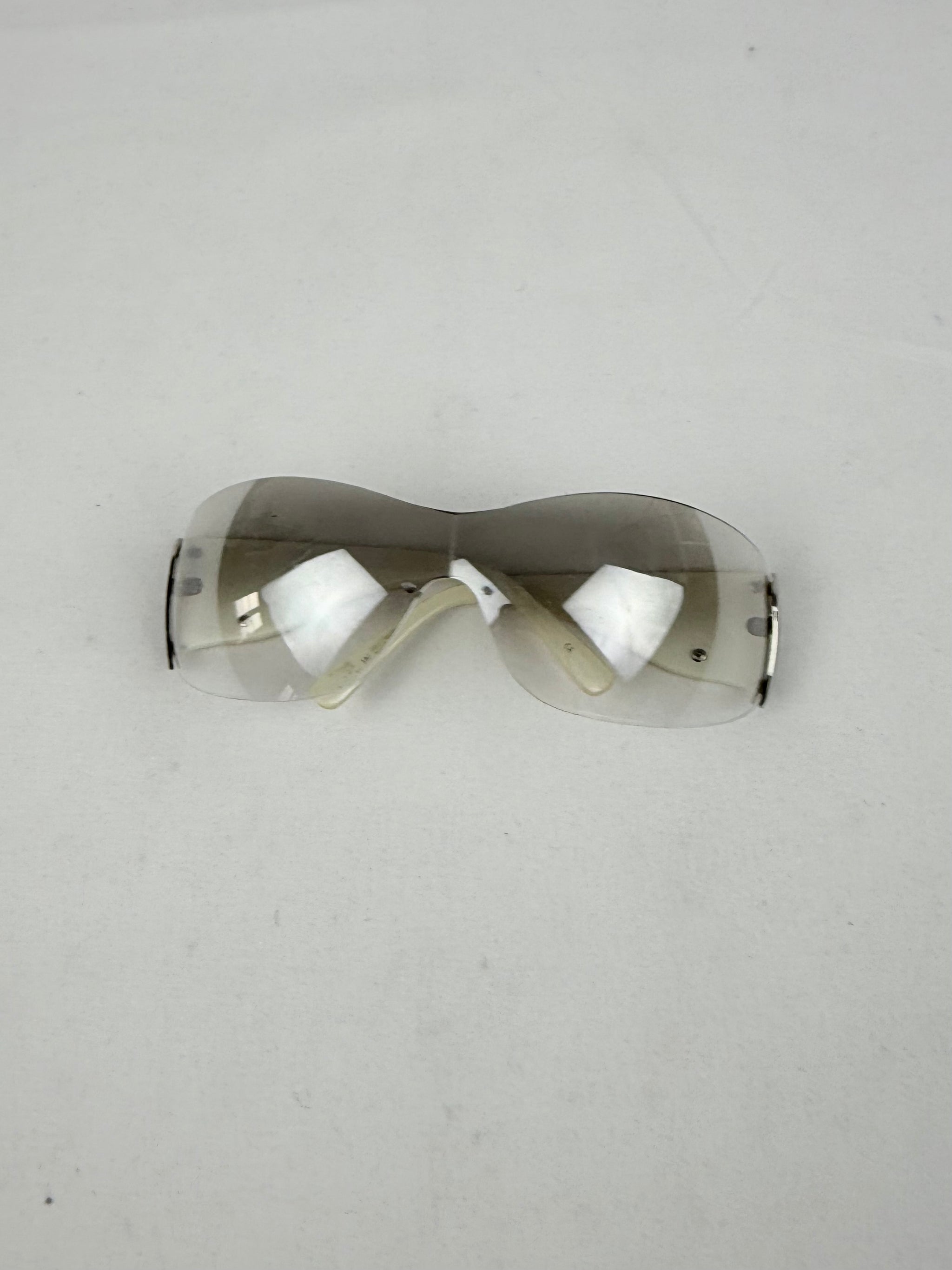 White silver logo sunglasses