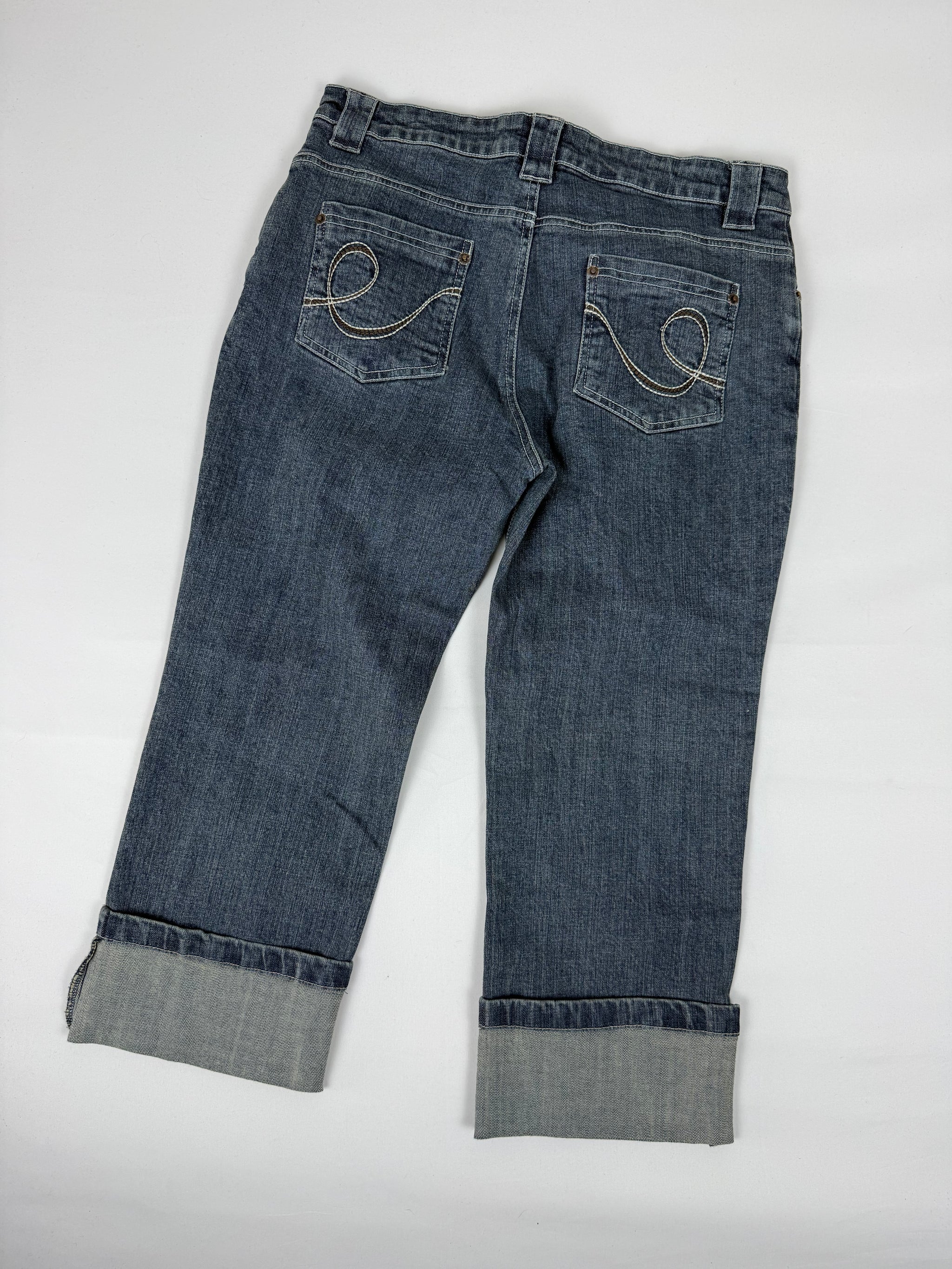Navy denim capri pants (M)