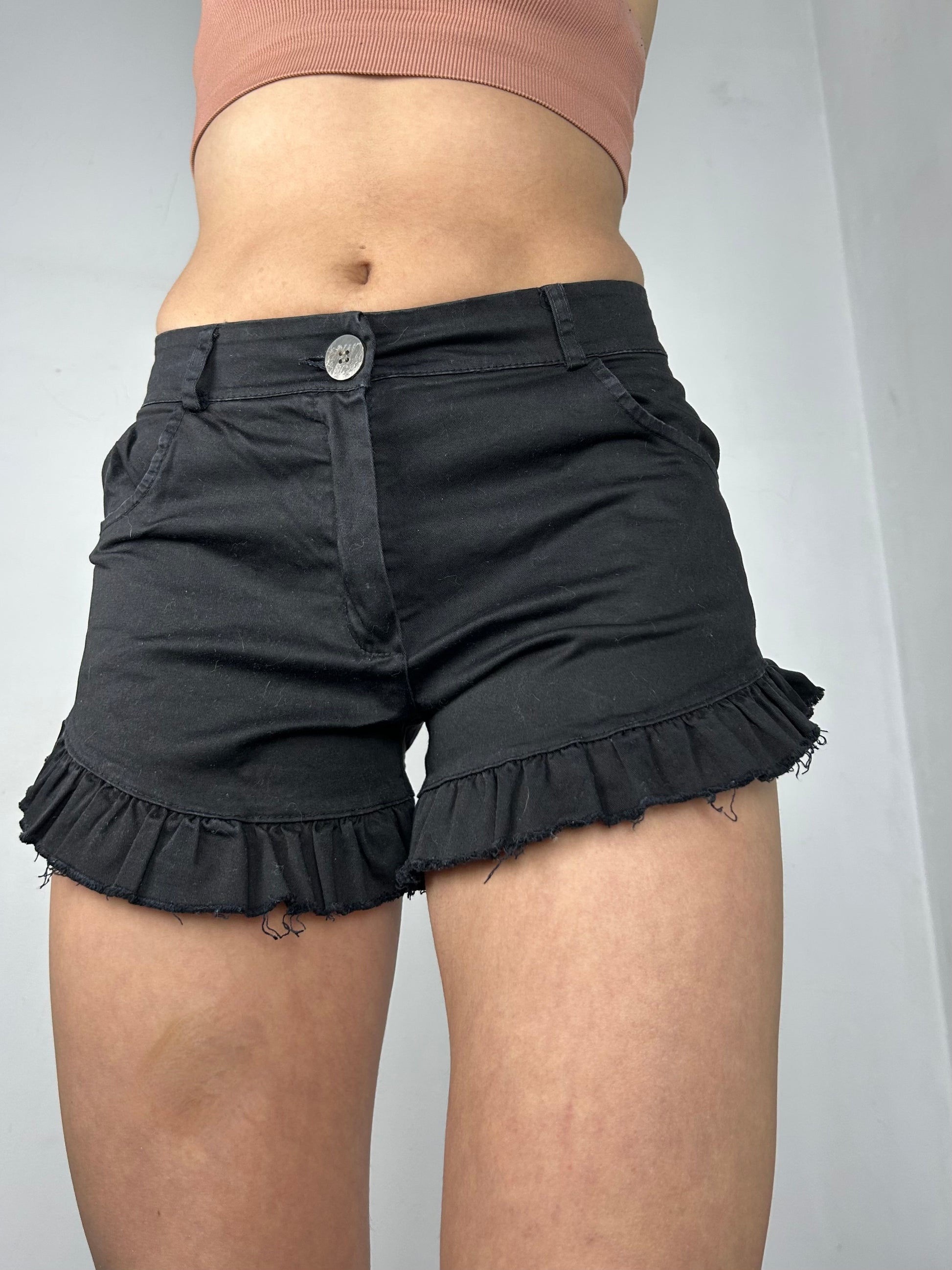 Black high rise mini short (S)